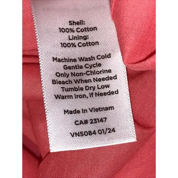 Talbots Coral Pink Voile Sleeveless Flare Maxi Dress Pockets Sundress Cotton 10P - Picture 15 of 15